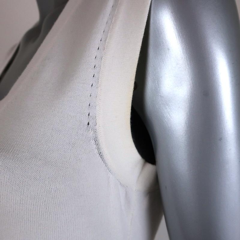 Balenciaga Dress White Stretch Knit Size 40 Sleeveless Scoop Neck - Celebrity Owned
