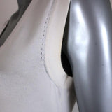 Balenciaga Dress White Stretch Knit Size 40 Sleeveless Scoop Neck - Celebrity Owned