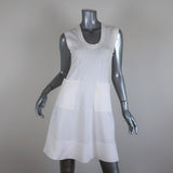 Balenciaga Dress White Stretch Knit Size 40 Sleeveless Scoop Neck - Celebrity Owned