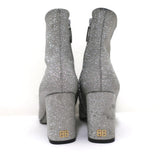 Balenciaga Glitter Ankle Boots Silver Size 37.5 High Heel Booties - Celebrity Owned