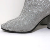 Balenciaga Glitter Ankle Boots Silver Size 37.5 High Heel Booties - Celebrity Owned