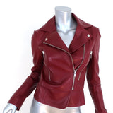 Balenciaga Leather Biker Jacket Burgundy Size 36 Motorcycle Jacket - Celebrity Owned