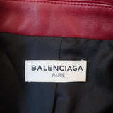 Balenciaga Leather Biker Jacket Burgundy Size 36 Motorcycle Jacket - Celebrity Owned