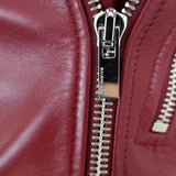 Balenciaga Leather Biker Jacket Burgundy Size 36 Motorcycle Jacket - Celebrity Owned