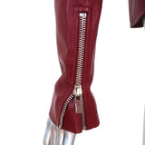Balenciaga Leather Biker Jacket Burgundy Size 36 Motorcycle Jacket - Celebrity Owned