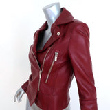Balenciaga Leather Biker Jacket Burgundy Size 36 Motorcycle Jacket - Celebrity Owned
