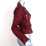 Balenciaga Leather Biker Jacket Burgundy Size 36 Motorcycle Jacket - Celebrity Owned