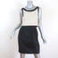 Balenciaga Mini Dress Beige/Black Layered Taffeta Size 38 Sleeveless Button-Back