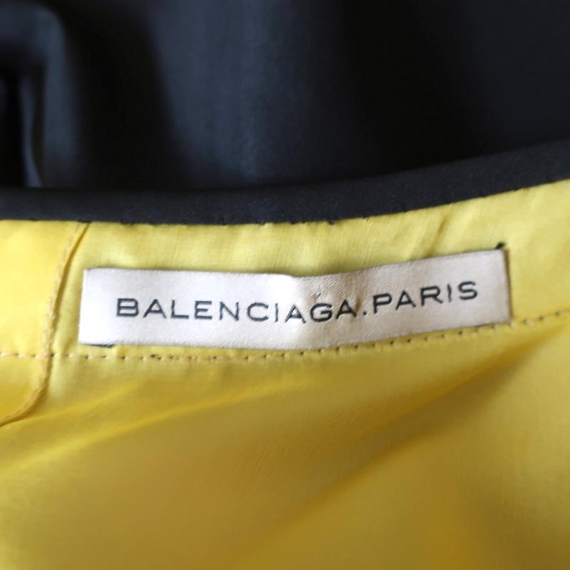 Balenciaga Mini Dress Beige/Black Layered Taffeta Size 38 Sleeveless Button-Back - Celebrity Owned