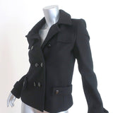 Balenciaga Peacoat Black Wool Felt Size 40 Double Breasted Jacket - Celebrity Owned