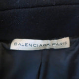 Balenciaga Peacoat Black Wool Felt Size 40 Double Breasted Jacket - Celebrity Owned