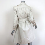 Balenciaga Pulled Puff Sleeve Coat Beige Cotton Size 34 Belted Jacket - Celebrity Owned