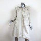 Balenciaga Pulled Puff Sleeve Coat Beige Cotton Size 34 Belted Jacket - Celebrity Owned