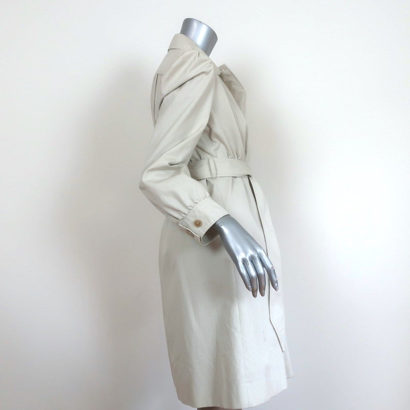 Balenciaga Pulled Puff Sleeve Coat Beige Cotton Size 34 Belted Jacket - Celebrity Owned