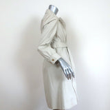 Balenciaga Pulled Puff Sleeve Coat Beige Cotton Size 34 Belted Jacket - Celebrity Owned