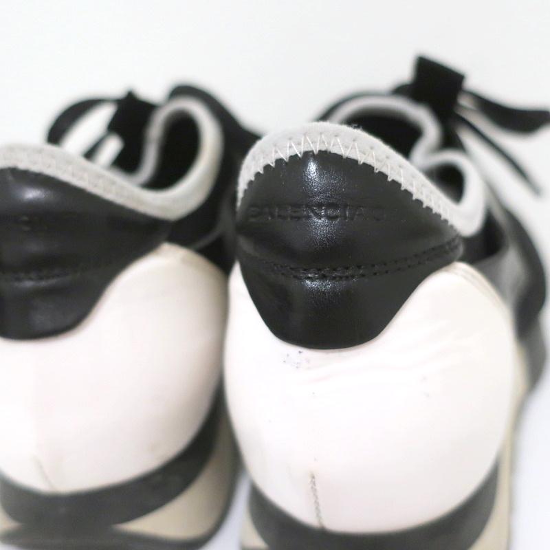 Balenciaga Race Runner Sneakers Black Leather &amp; Mesh Size 36 - Celebrity Owned