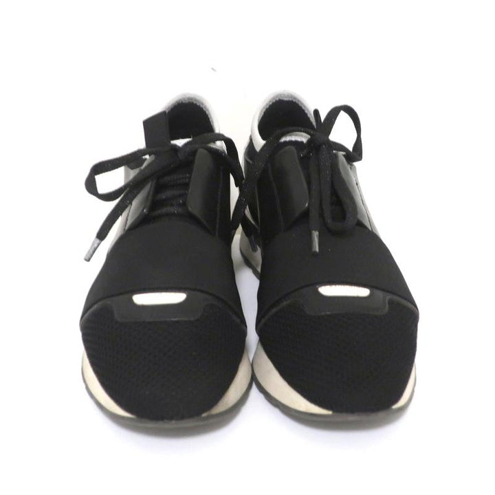 Balenciaga Race Runner Sneakers Black Leather &amp; Mesh Size 36 - Celebrity Owned