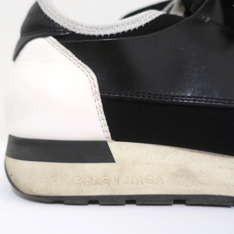 Balenciaga Race Runner Sneakers Black Leather &amp; Mesh Size 36 - Celebrity Owned