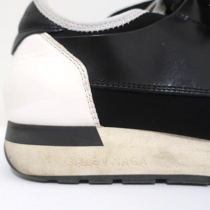 Balenciaga Race Runner Sneakers Black Leather &amp; Mesh Size 36 - Celebrity Owned