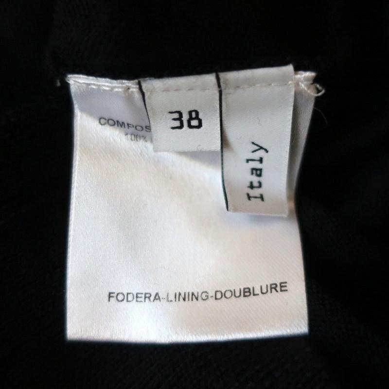 Balenciaga Short Sleeve Cardigan Black Anchor-Embroidered Wool Sweater Size 38 - Celebrity Owned