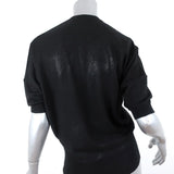 Balenciaga Short Sleeve Cardigan Black Anchor-Embroidered Wool Sweater Size 38 - Celebrity Owned