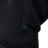 Balenciaga Short Sleeve Cardigan Black Anchor-Embroidered Wool Sweater Size 38 - Celebrity Owned