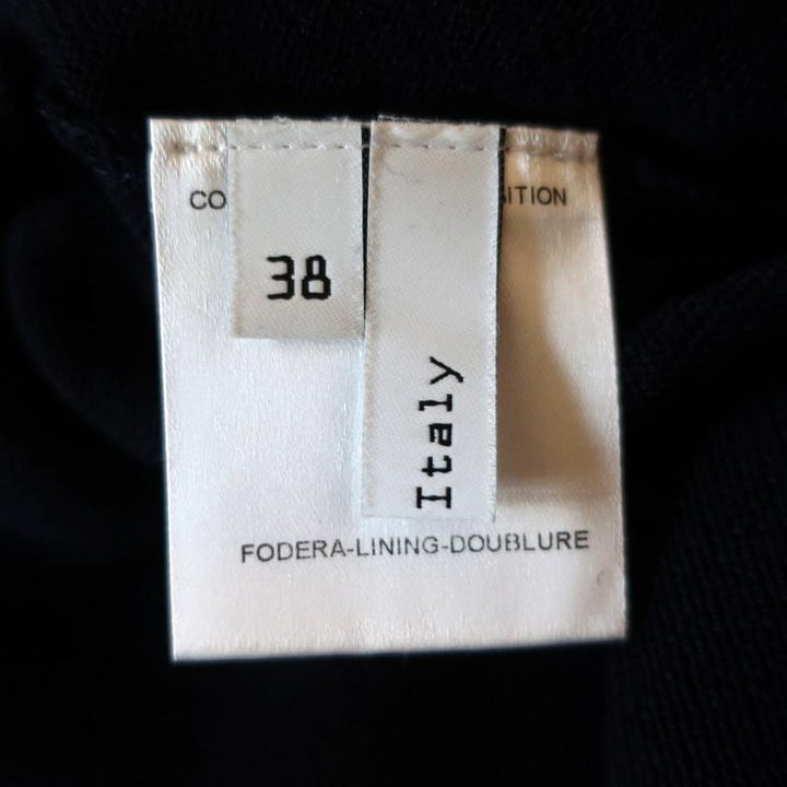 Balenciaga Short Sleeve Cardigan Navy Flower-Embroidered Wool Sweater Size 38 - Celebrity Owned