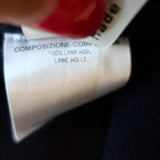 Balenciaga Short Sleeve Cardigan Navy Flower-Embroidered Wool Sweater Size 38 - Celebrity Owned