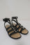 Balenciaga Studded Gladiator Sandals Black Leather Size 38 Ankle Strap Flat
