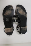 Balenciaga Studded Gladiator Sandals Black Leather Size 38 Ankle Strap Flat - Celebrity Owned