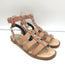 Balenciaga Studded Gladiator Sandals Nude Leather Size 36 Ankle Strap Flats