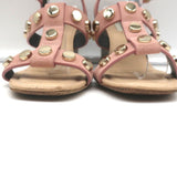Balenciaga Studded Wedge Sandals Pink Suede Size 36 Ankle Strap Heels - Celebrity Owned