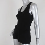 Balenciaga Top Black Stretch Knit Size 38 Sleeveless Scoop Neck - Celebrity Owned