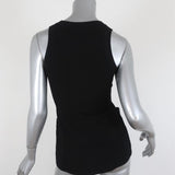 Balenciaga Top Black Stretch Knit Size 38 Sleeveless Scoop Neck - Celebrity Owned