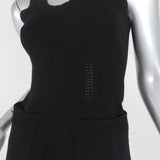 Balenciaga Top Black Stretch Knit Size 38 Sleeveless Scoop Neck - Celebrity Owned