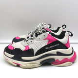 Balenciaga Triple S Sneakers White Mesh & Pink Leather Size 39 - Celebrity Owned