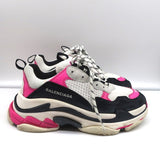 Balenciaga Triple S Sneakers White Mesh & Pink Leather Size 39 - Celebrity Owned