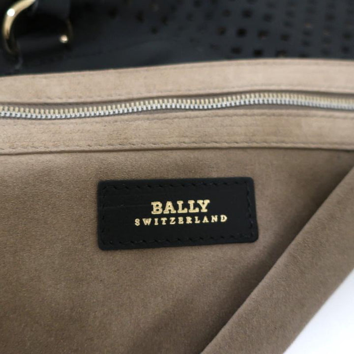 Bally Pamia Hobo Black Laser Cut Leather Extra Large Shoulder Bag NEW - Celebrity Owned