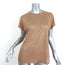 Balmain Tee Camel Slub Linen Jersey Size 36 Short Sleeve Top