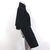 Balossa Cropped Shirt Black Cotton Size US 6 Long Sleeve Top - Celebrity Owned