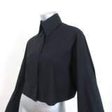 Balossa Cropped Shirt Black Cotton Size US 6 Long Sleeve Top - Celebrity Owned