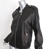 Banana Republic Leather Bomber Jacket Black Size Large Moto Jacket - Celebrity Owned