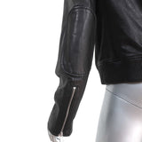 Banana Republic Leather Bomber Jacket Black Size Large Moto Jacket - Celebrity Owned