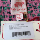 Banjanan Dress Camilla Pink Audrey Sprig Print Cotton Crepe Size Small NEW - Celebrity Owned