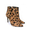 Barbara Bui Ankle Boots Leopard Print Pony Hair Size 37 Pointed Toe High Heel