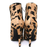 Barbara Bui Ankle Boots Leopard Print Pony Hair Size 37 Pointed Toe High Heel - Celebrity Owned