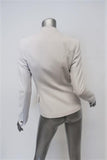 Barbara Bui Blazer White Crepe Size 36/Extra Small Collarless One-Button Jacket - Celebrity Owned