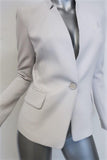 Barbara Bui Blazer White Crepe Size 36/Extra Small Collarless One-Button Jacket - Celebrity Owned
