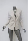 Barbara Bui Blazer White Crepe Size 36/Extra Small Collarless One-Button Jacket - Celebrity Owned