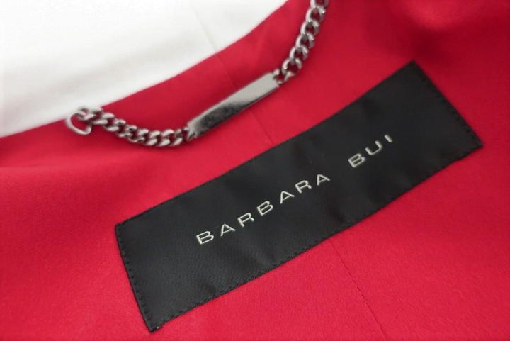Barbara Bui Blazer White Crepe Size 36/Extra Small Collarless One-Button Jacket - Celebrity Owned